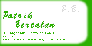 patrik bertalan business card